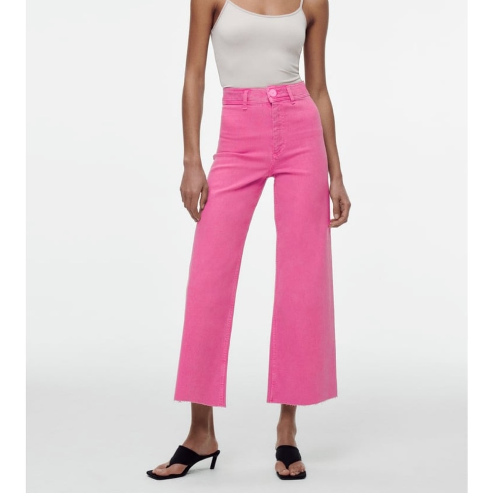 Zara high waisted pink jeans. Worn once.